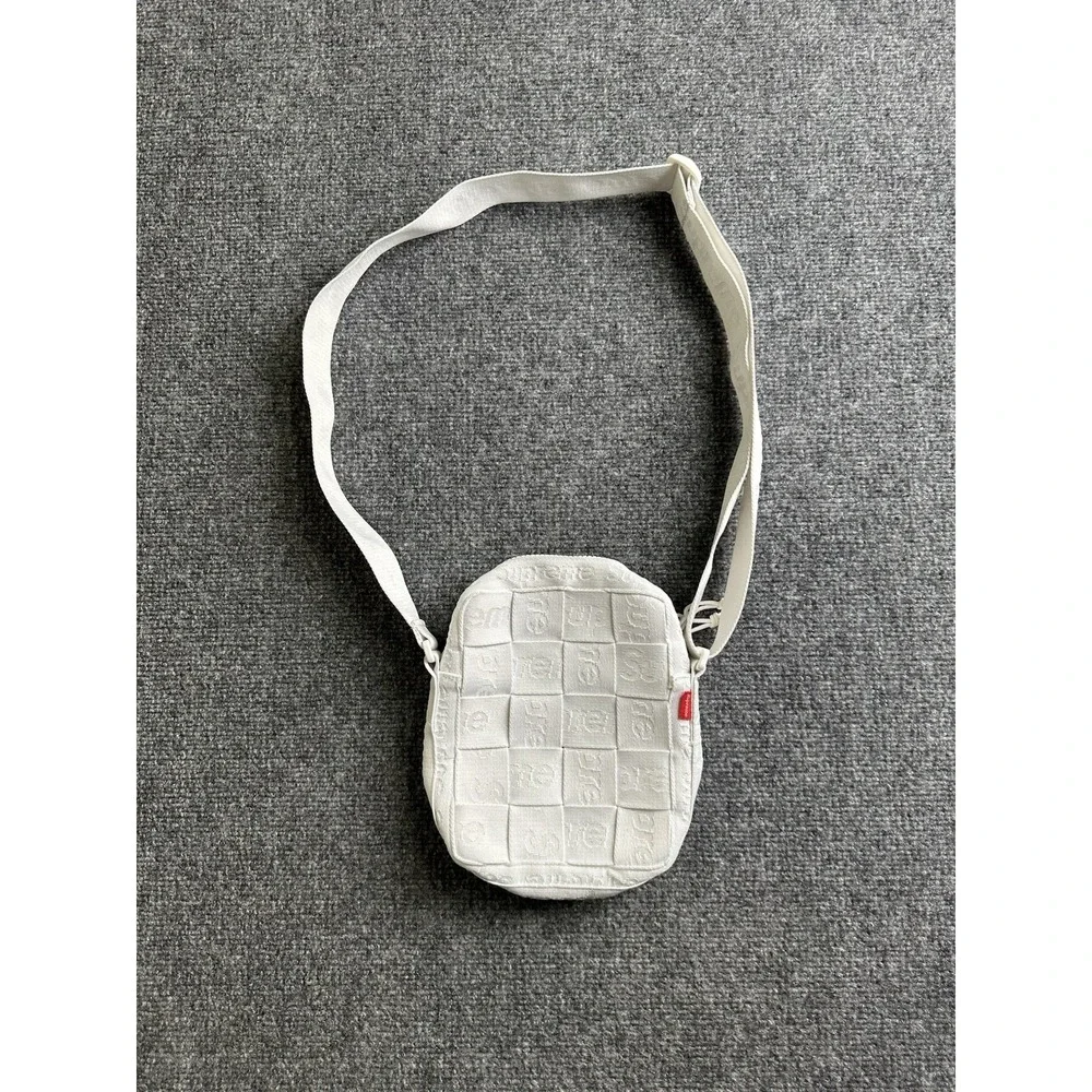 Supreme SS23 Woven Shoulder Bag White Jacquard Crossbody, Size One Size